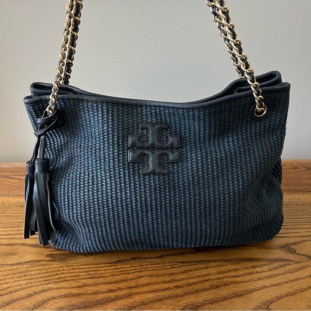 Tory Burch Thea Straw Shoulder Bag